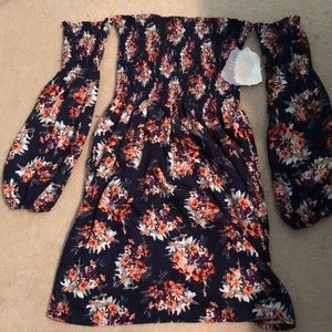 Flowery off the shoulder dress